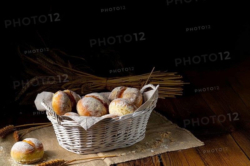 Homemade wheat rolls for breakfast