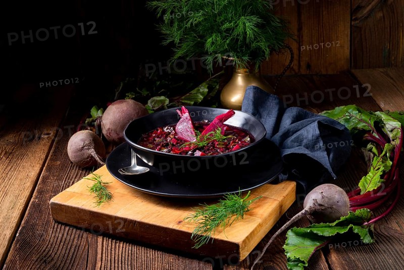 Delicious Russian-style beetroot soup