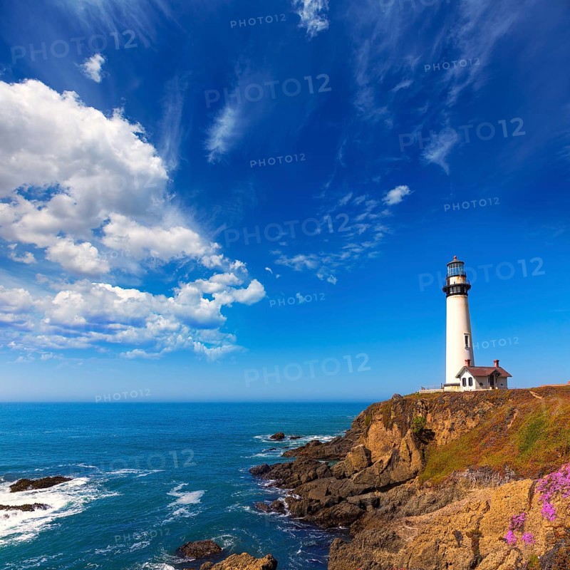 California Pigeon point Lighthouse in Cabrillo Hwy coastal highway State Route 1