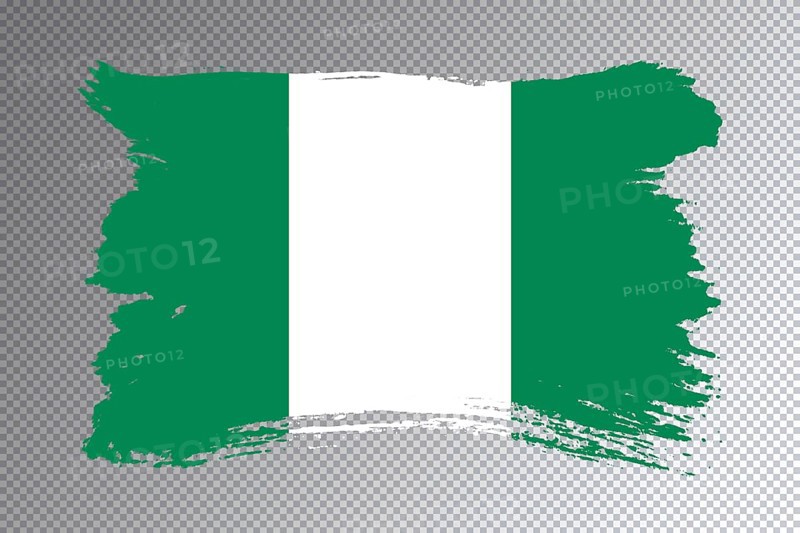 Nigeria flag brush stroke, national flag on transparent background