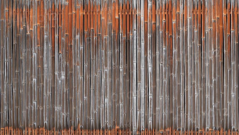 Weathered faded bamboo fence exterior wall background texture, Kyoto, Japan, Asia