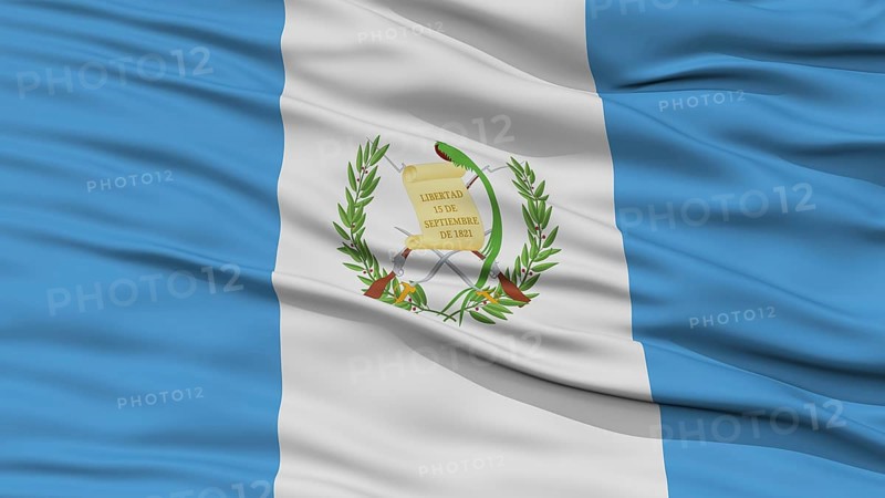 Closeup Guatemala Flag, Waving in the Wind, High Resolution