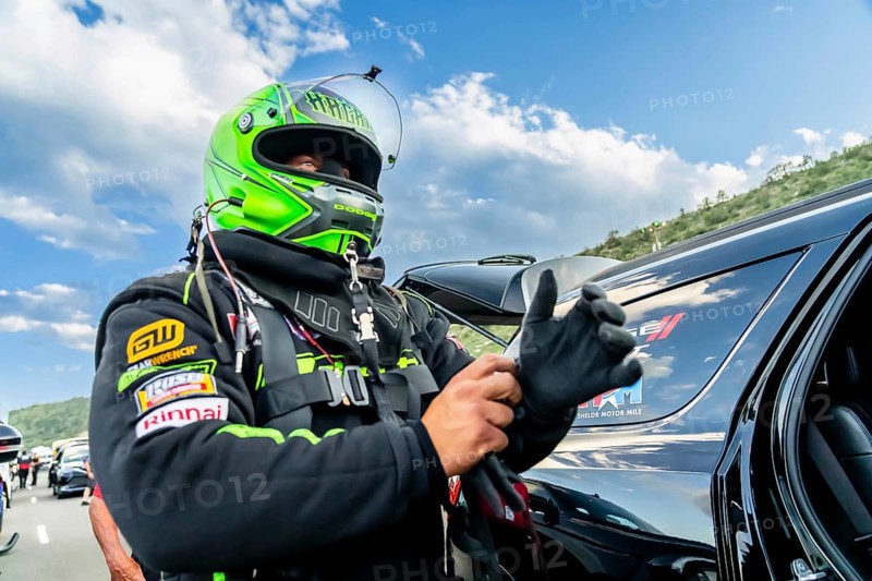 NHRA driver, Matt Hagan, prepares to qualify for the Dodge Power Brokers NHRA Mile-High Nationals in Morrison, CO, USA, North America