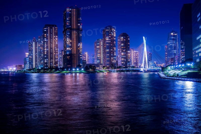 Image of skyscrapers of Chuo-ku, Tokyo. Shooting Location: Tokyo metropolitan area