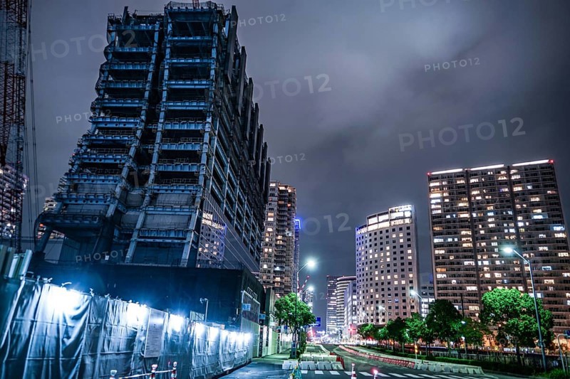High-rise building construction site of the Yokohama Minato Mirai. Shooting Location: Yokohama-city kanagawa prefecture
