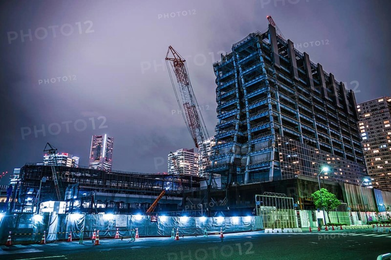 High-rise building construction site of the Yokohama Minato Mirai. Shooting Location: Yokohama-city kanagawa prefecture