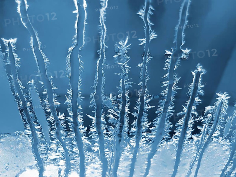 Frosty natural pattern on winter window