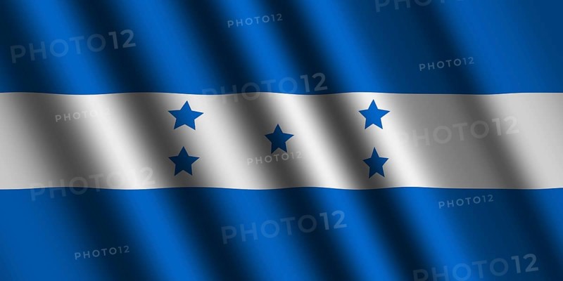The Honduran flag flying in the wind
