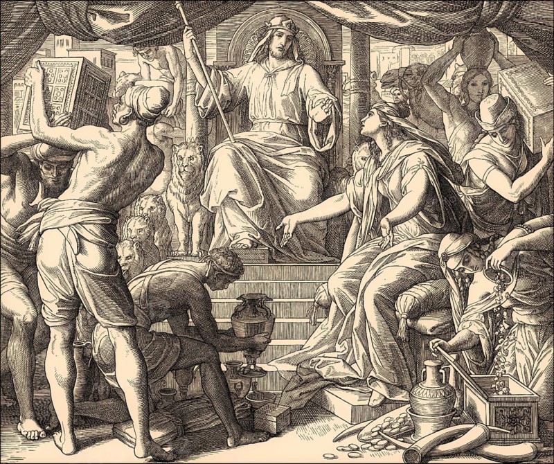 King Solomon and the Queen of Sheba, Old Testament, by Julius Schnorr von Carolsfeld