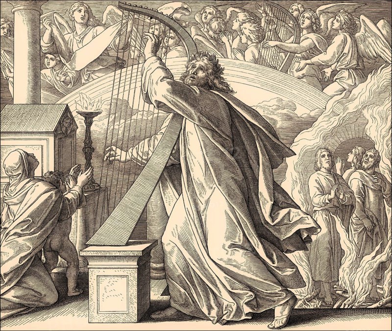 David the Psalmist, Old Testament, by Julius Schnorr von Carolsfeld