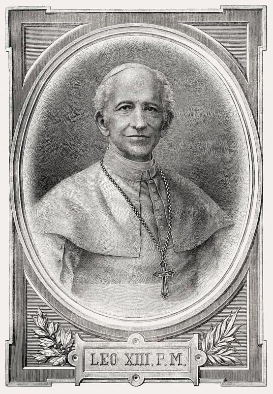 Leo XIII, was Pope from 1878, 1903