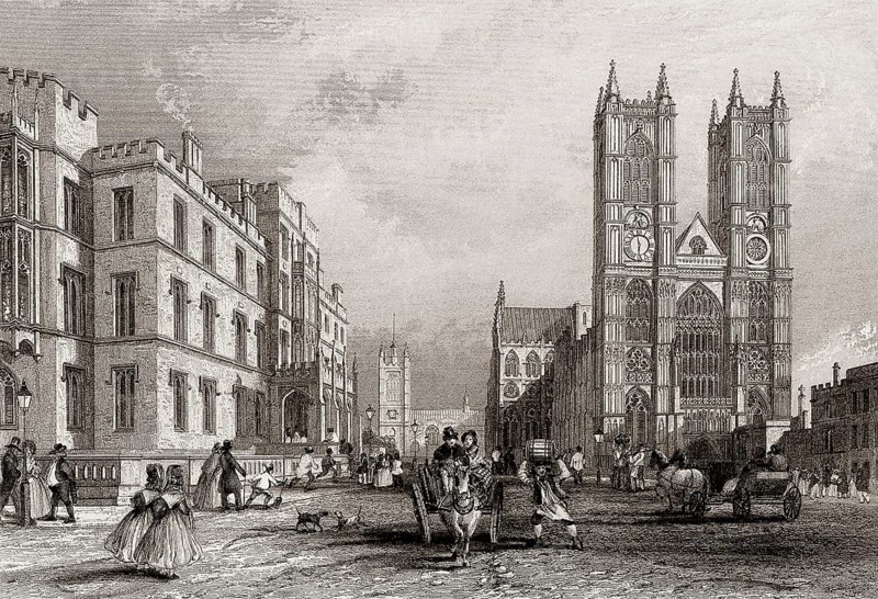 Westminster Abbey and Westminster Hospital, London, England, 19th century