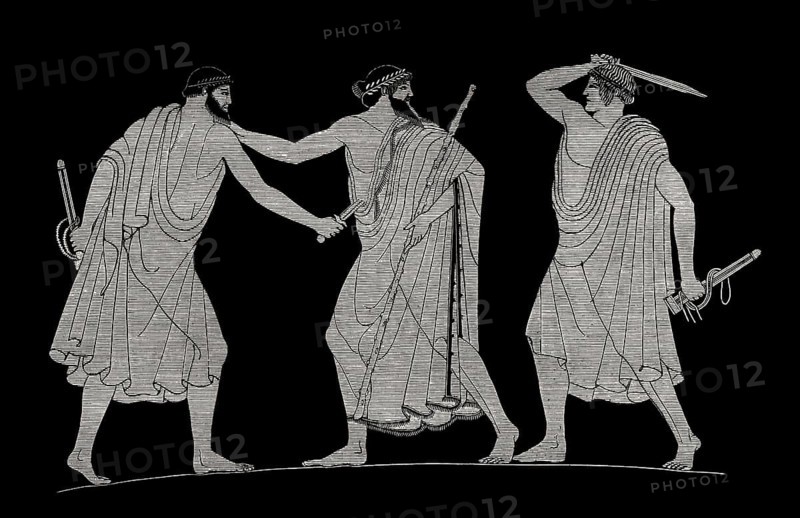 The tyrannicides Harmodius and Aristogeiton, ancient Greece