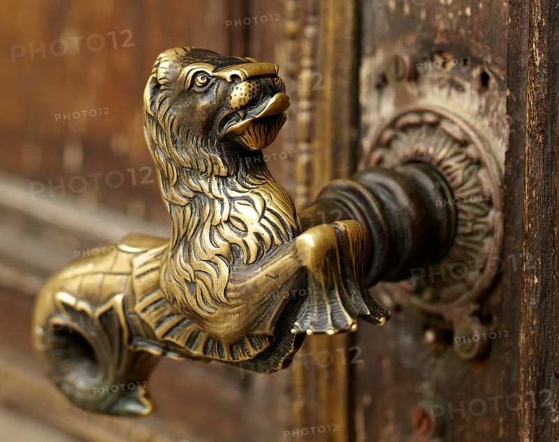 Vintage aged door handle in Tallinn, Estonia, Europe