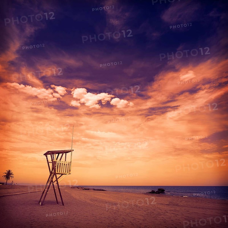 Almeria Mojacar beach lifeguard in Mediterranean sea of Spain