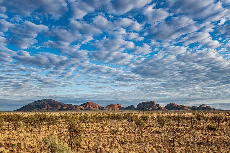 Kata Tjuta, formerly The Olgas, panorama, view from south, Uluru-Kata Tjuta National Park, Northern Territory, Australia, Oceania