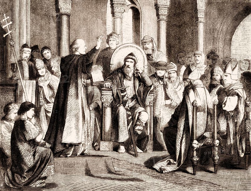 Charlemagne and the oath of purgation of Pope Saint Leo III, accused of adultery and perjury, Rome, on 23 December 800