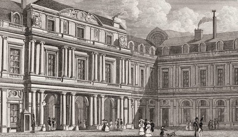 Palais du Duc D'Orleans, Paris, antique steel engraved print, 1831