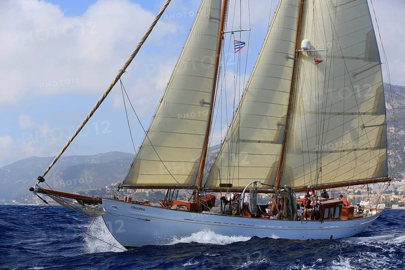 Historic sailing yacht classic yacht Orlanda, Monaco Classic Week 2017, La Belle Classe, organised by the Yacht Club Monaco YCM