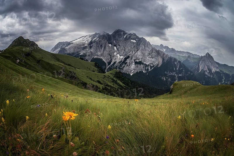Marmolada mountains ridge, Val di Fassa, Italian Dolomites
