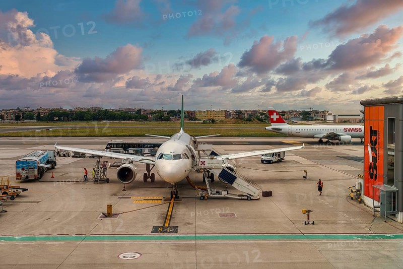 Naples, Italy - 24.06.2022: Aircraft maintenance in Capodichino International Airport