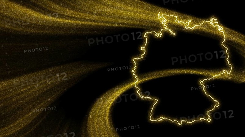 Map of Germany, Gold glitter map on dark background
