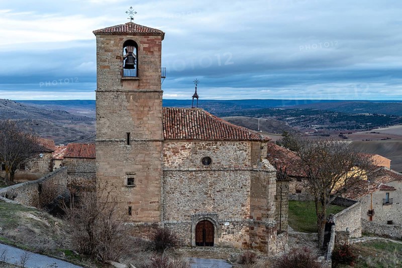 The church and Museum of Holy Trinity in the historic town of Atienza in Guadalajara, Spain. Overcast day