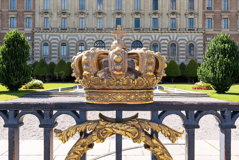 Stockholm, Sweden, 07 24 2019- Facade and square of Royal Palace in Stockholm, Europe