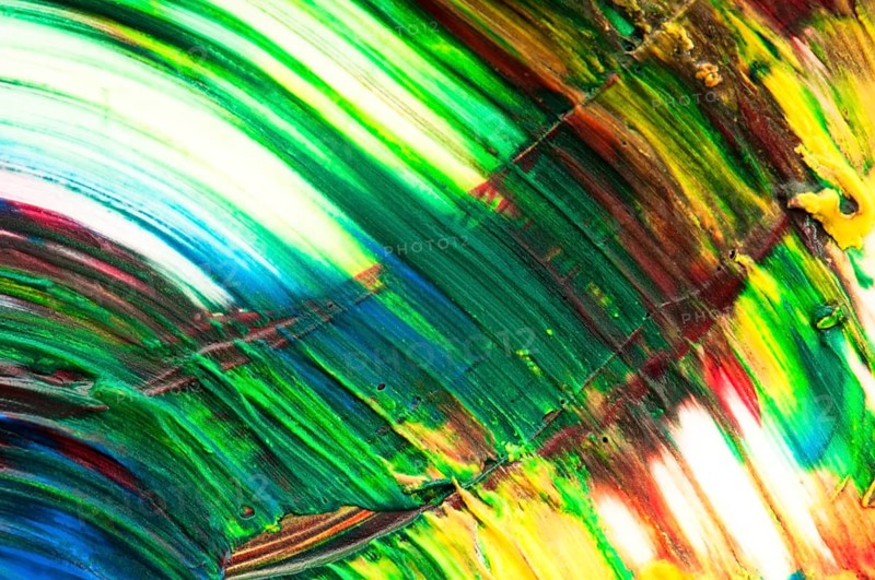 Paints on the white paper, poland