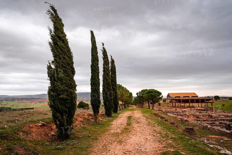 Canaveruelas, Spain, February 29, 2020: Ercavica Roman City archaeological site. Ercavica was an important Roman City whose remains are visible today at the archaeological site, Europe
