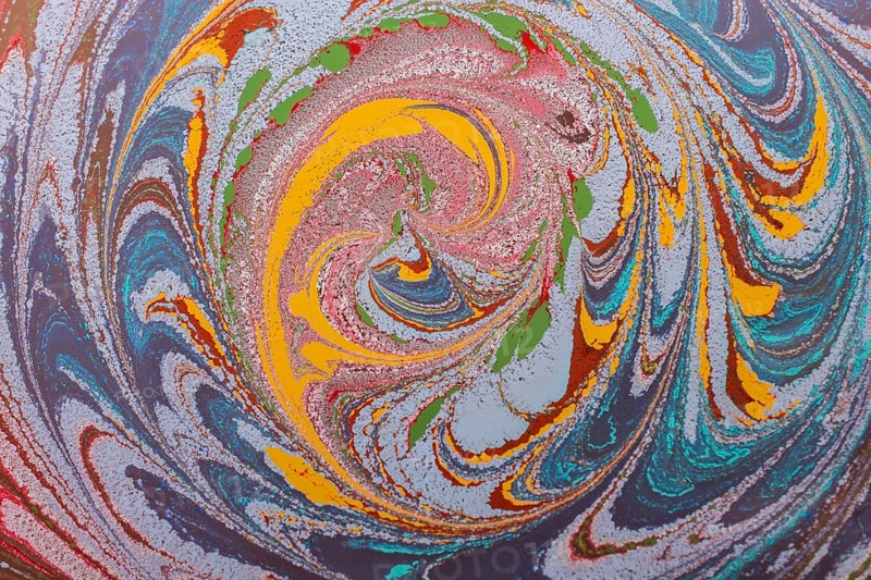 Beautiful abstract art of Ebru marbling painting techniques on water