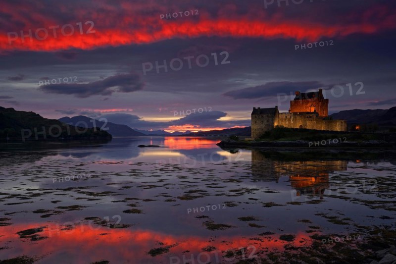 Castle Eilean Donan in Scotland, Loch Duich, Western Highlands, Western Highlands, Scotland, United Kingdom, Europe