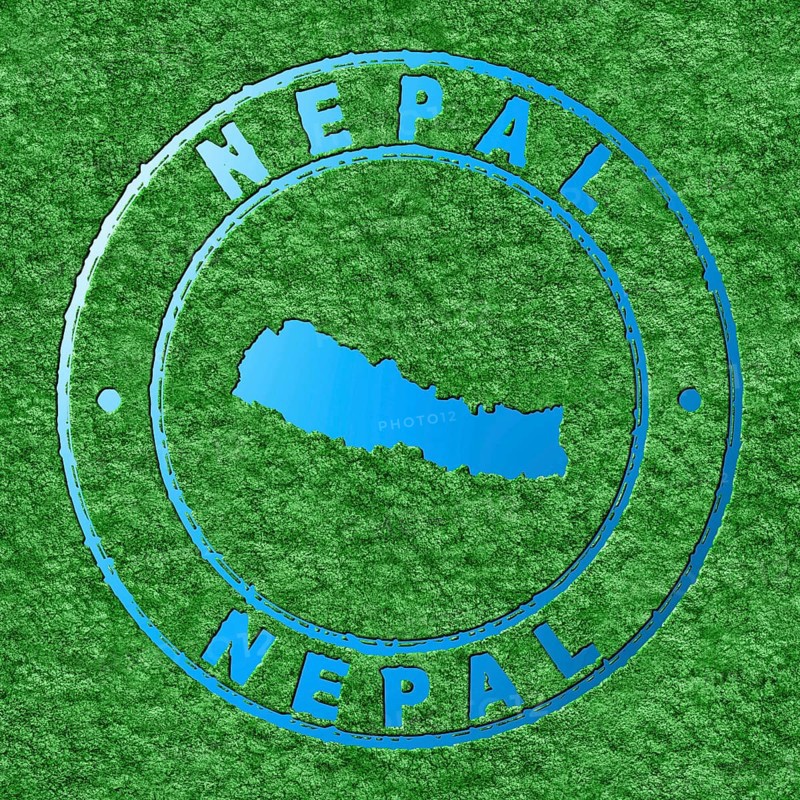 Map of Nepal, Forest with Water Map, CO2 Reduction