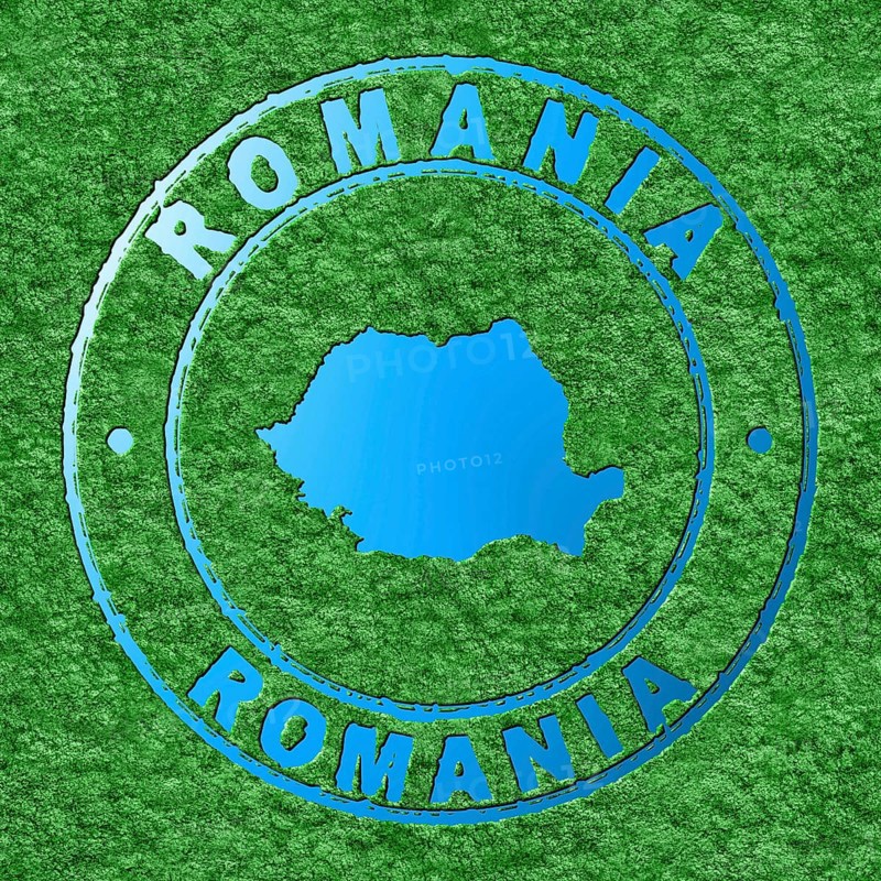 Map of Romania, Forest with Water Map, CO2 Reduction