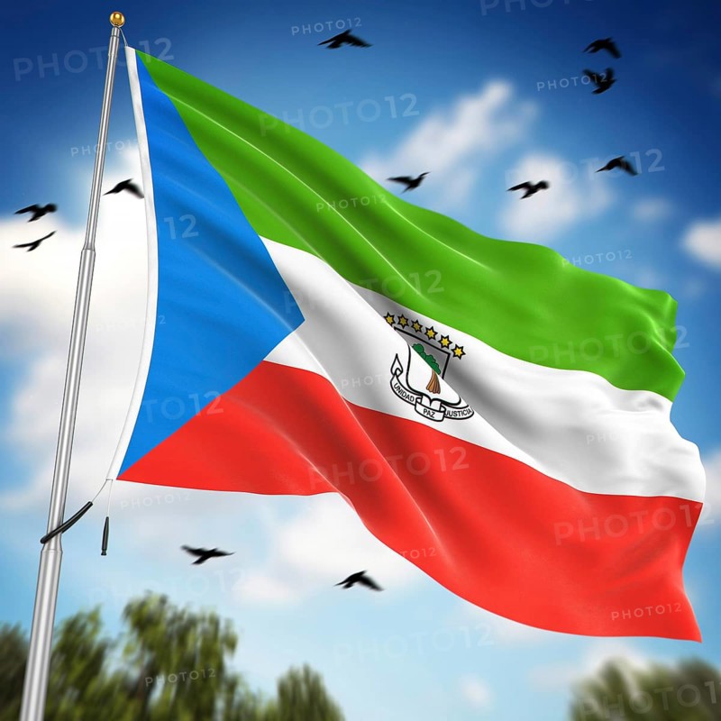 Flag of Equatorial Guinea, This is a computer generated and 3d rendered image