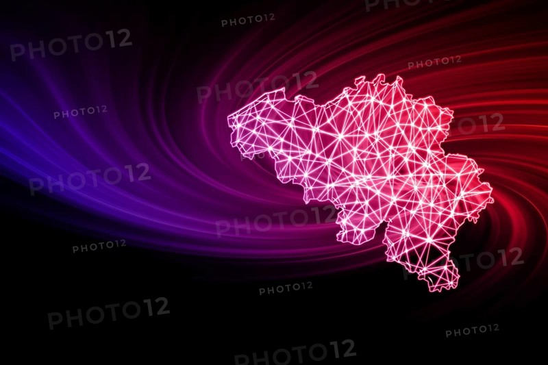 Map of Belgium, Polygonal mesh line map, modern map