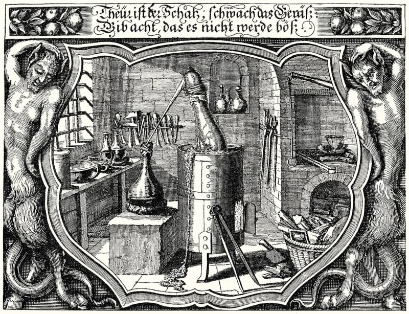 Chemical laboratory of Michael Küssel, Holy-Epistolic report by Johann Michael Dilherr, 1663