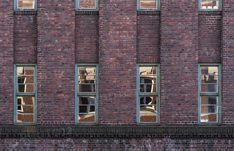 House facade window reflection