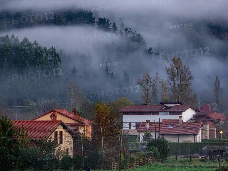 Morning fog, Ucieda, Saja-Besaya natural park, Cantabria, Spain, Europe