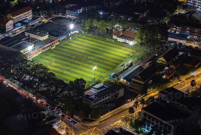 A picture of the EV Arena Kelab Sultan Sulaiman football field, at night