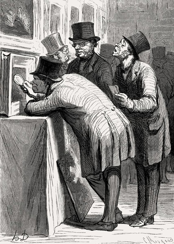 L'Hotel des ventes: L'Amateur, The auction house the amateur, by Honoré Daumier