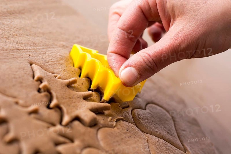 Preparing easter gingerbread cookies. Steps of making pastry