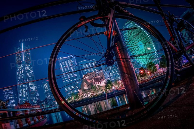 Yokohama Cycling night (road bike). Shooting Location: Yokohama-city kanagawa prefecture