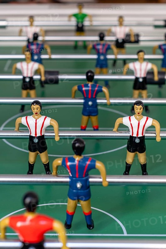 Foosball metal players, Majorca, Balearic Islands, Spain, Europe