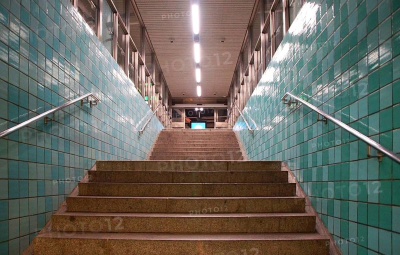 Fragment of the interior of the Gamlsa Stan metro station in Stockholm