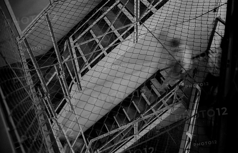 GDR, Potsdam, 13.05.1990, Linden Hotel, House for all, Visiting site, former Stasi prison Potsdam, staircase