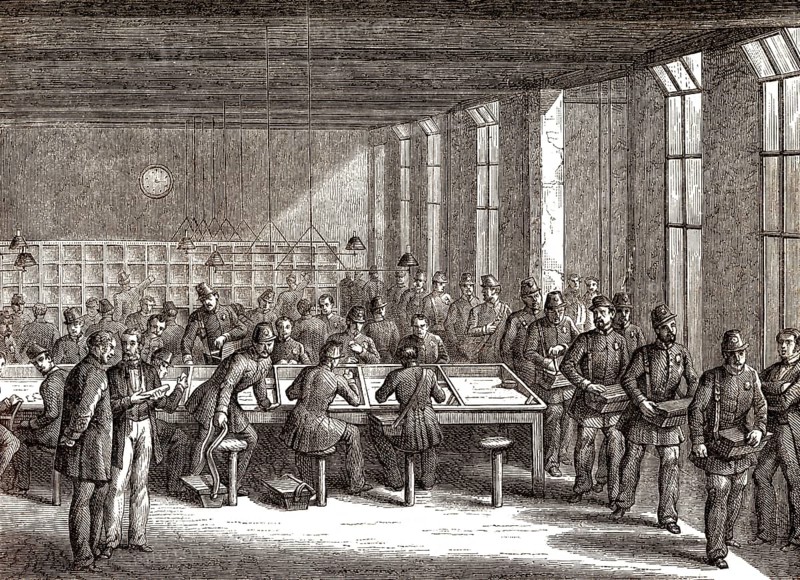 Altes Generalpostamt, Paris, Frankreich, 19. Jahrhundert