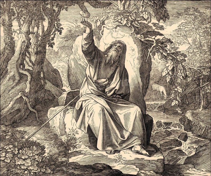 Ravens Feed Elijah, Old Testament, by Julius Schnorr von Carolsfeld