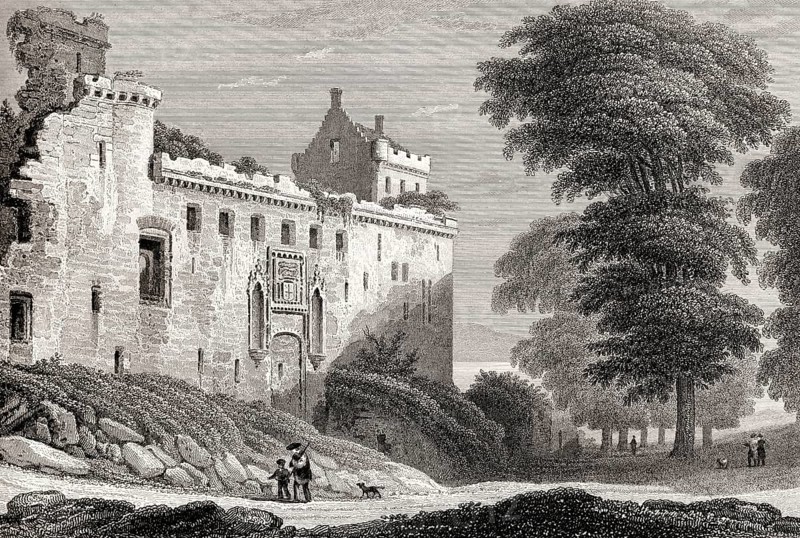 The ruins of Linlithgow Palace, Linlithgow, West Lothian, Scotland, 19th century, from Modern Athens by Th. H. Shepherd