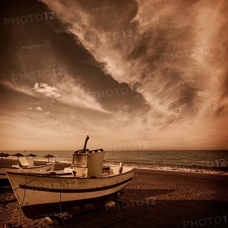 Almeria Cabo de Gata San Miguel beach boats in Spain